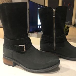 Suede/Leather Black Ugg “Kiings” Boots